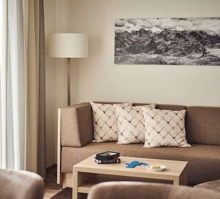 Wohnzimmer im Ferienhaus in Davos